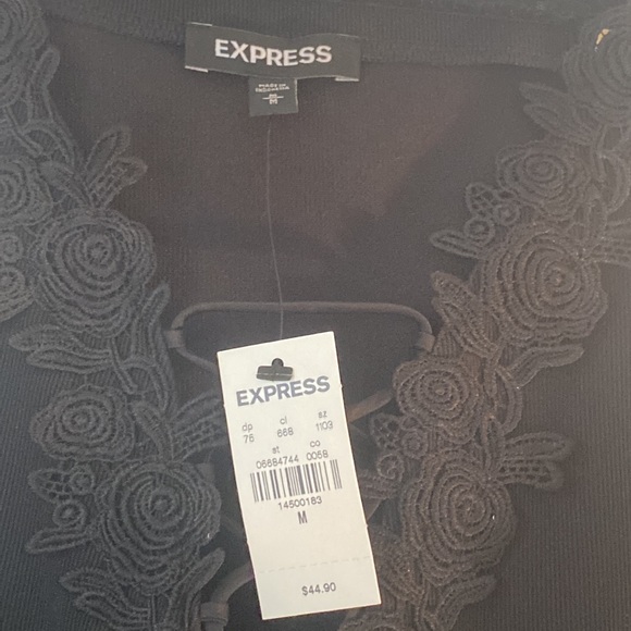 NWT. Woman’s Express black ribbed thong bodysuit. Size medium. - Picture 3 of 4